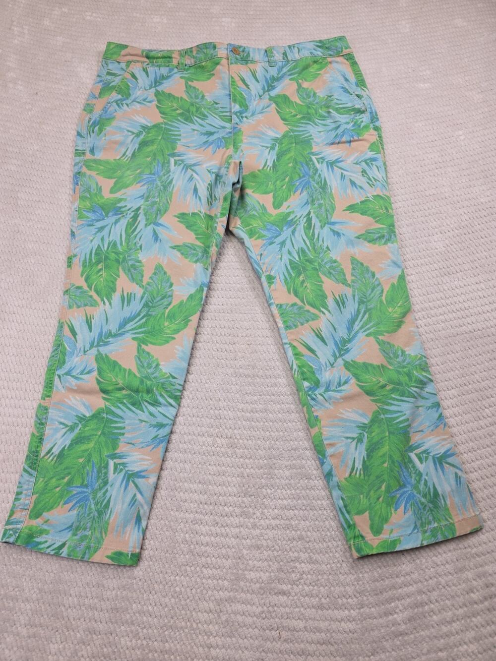 Lauren Ralph Lauren Pants Womens 18 Tropical Print Leaf Palm Design Beach Preppy